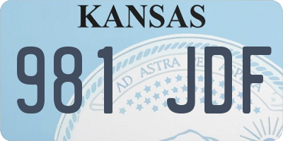 KS license plate 981JDF