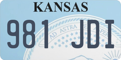 KS license plate 981JDI