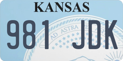 KS license plate 981JDK