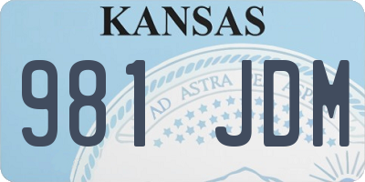 KS license plate 981JDM