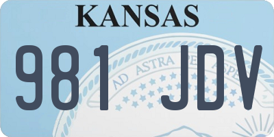 KS license plate 981JDV