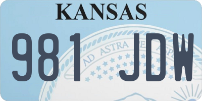 KS license plate 981JDW