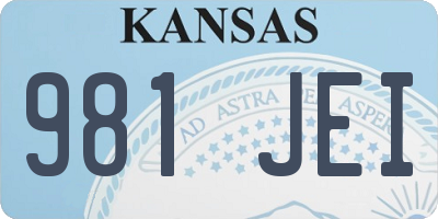 KS license plate 981JEI