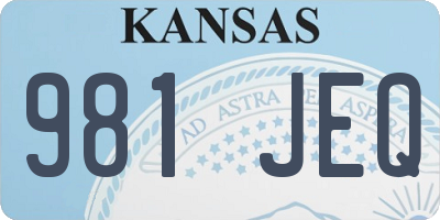 KS license plate 981JEQ