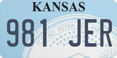 KS license plate 981JER