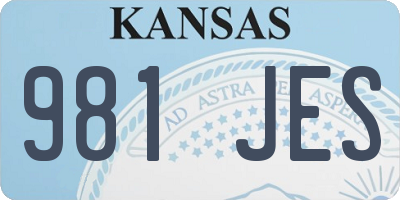 KS license plate 981JES