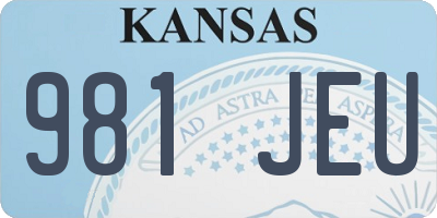 KS license plate 981JEU