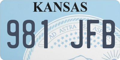 KS license plate 981JFB