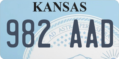 KS license plate 982AAD