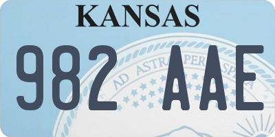 KS license plate 982AAE