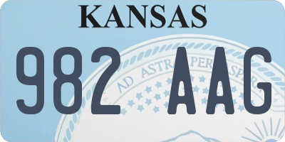 KS license plate 982AAG