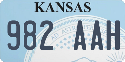 KS license plate 982AAH