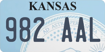 KS license plate 982AAL