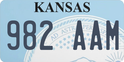 KS license plate 982AAM