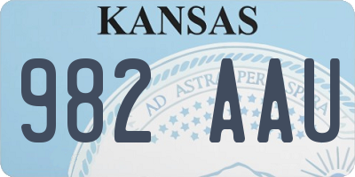KS license plate 982AAU
