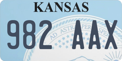KS license plate 982AAX