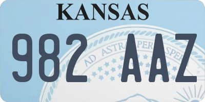 KS license plate 982AAZ