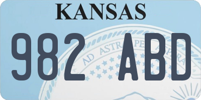 KS license plate 982ABD