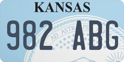 KS license plate 982ABG