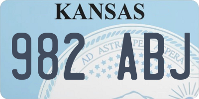 KS license plate 982ABJ