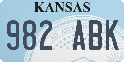 KS license plate 982ABK