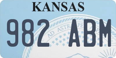 KS license plate 982ABM