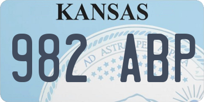 KS license plate 982ABP