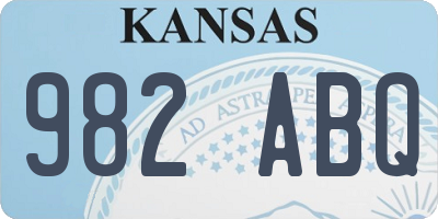 KS license plate 982ABQ