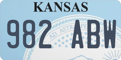 KS license plate 982ABW