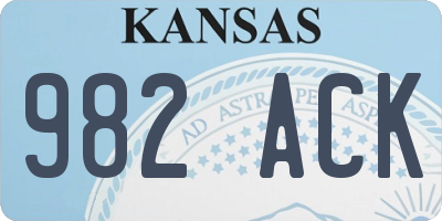 KS license plate 982ACK