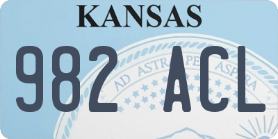 KS license plate 982ACL