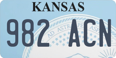 KS license plate 982ACN