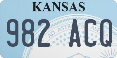 KS license plate 982ACQ