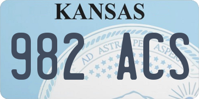 KS license plate 982ACS