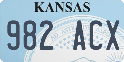 KS license plate 982ACX