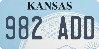 KS license plate 982ADD