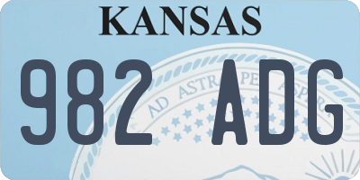 KS license plate 982ADG