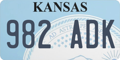 KS license plate 982ADK
