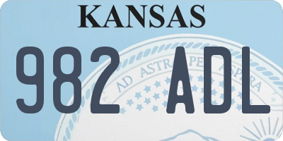 KS license plate 982ADL
