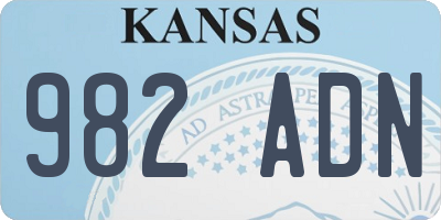 KS license plate 982ADN