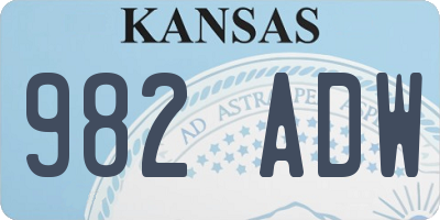 KS license plate 982ADW