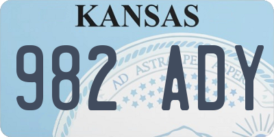 KS license plate 982ADY