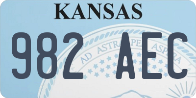 KS license plate 982AEC