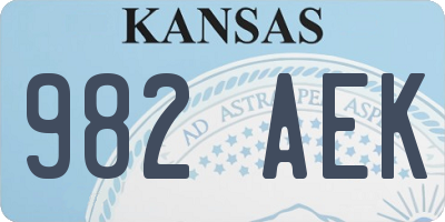KS license plate 982AEK