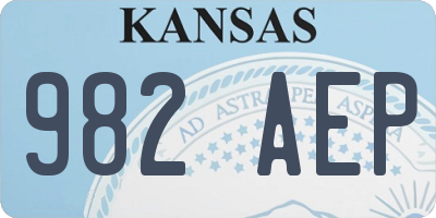 KS license plate 982AEP