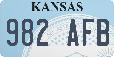 KS license plate 982AFB