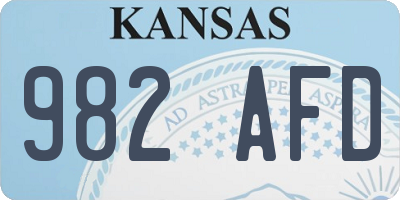 KS license plate 982AFD