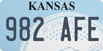 KS license plate 982AFE