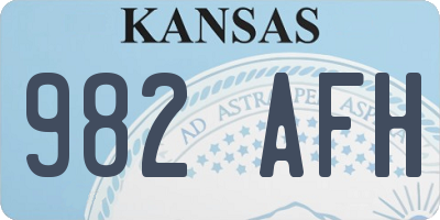 KS license plate 982AFH
