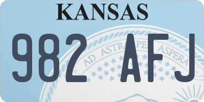 KS license plate 982AFJ